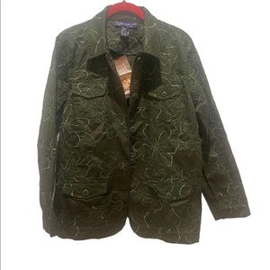 SUSAN GRAVER Button Front Embroidered Shacket